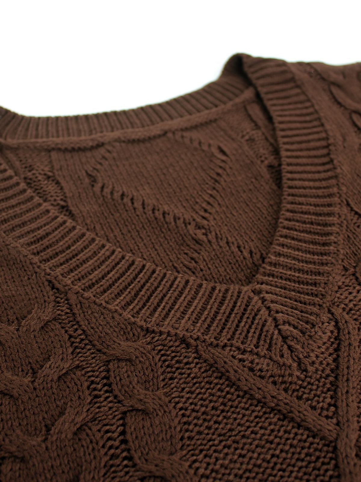 Women's Layering Knit Vest with Cable Pattern