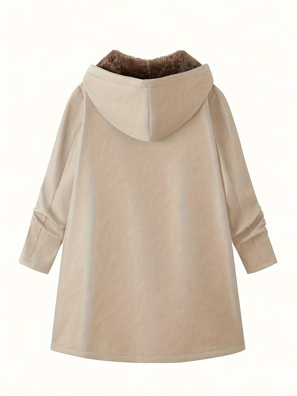 Women's Longline Zip-Front Coat with Soft Plush Hood