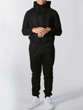 Men's Stretch Hooded Top Matching Jogger Tracksuit