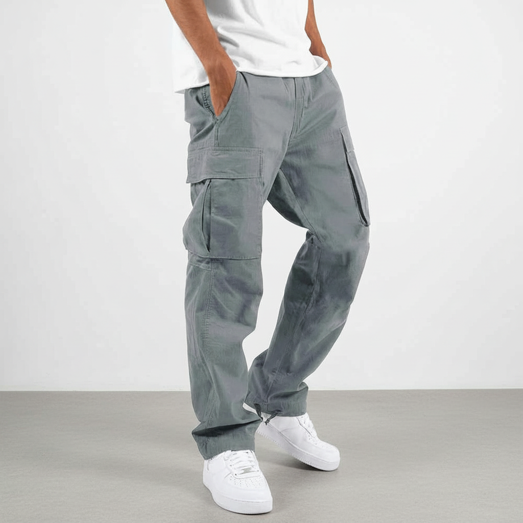 Men's Loose Commuter Cotton Utility Cargo Pants