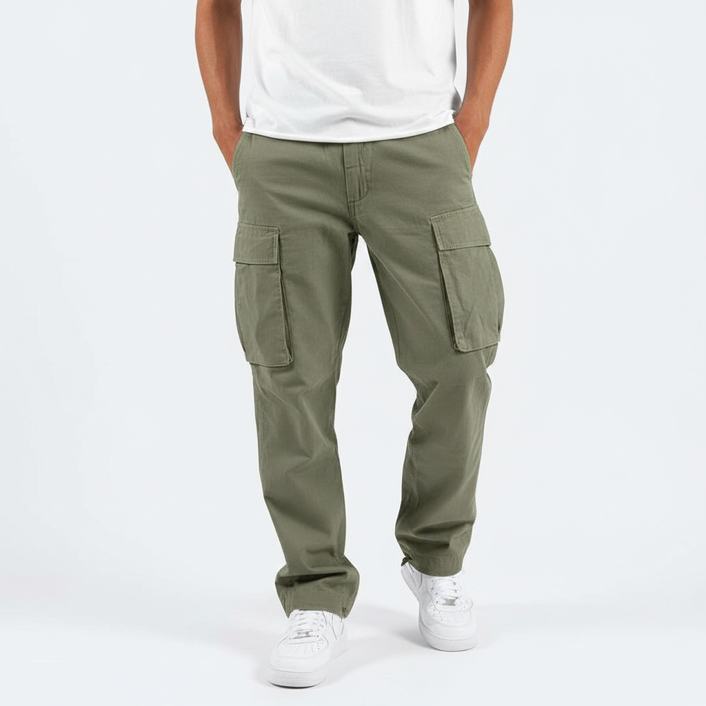 Men's Loose Commuter Cotton Utility Cargo Pants