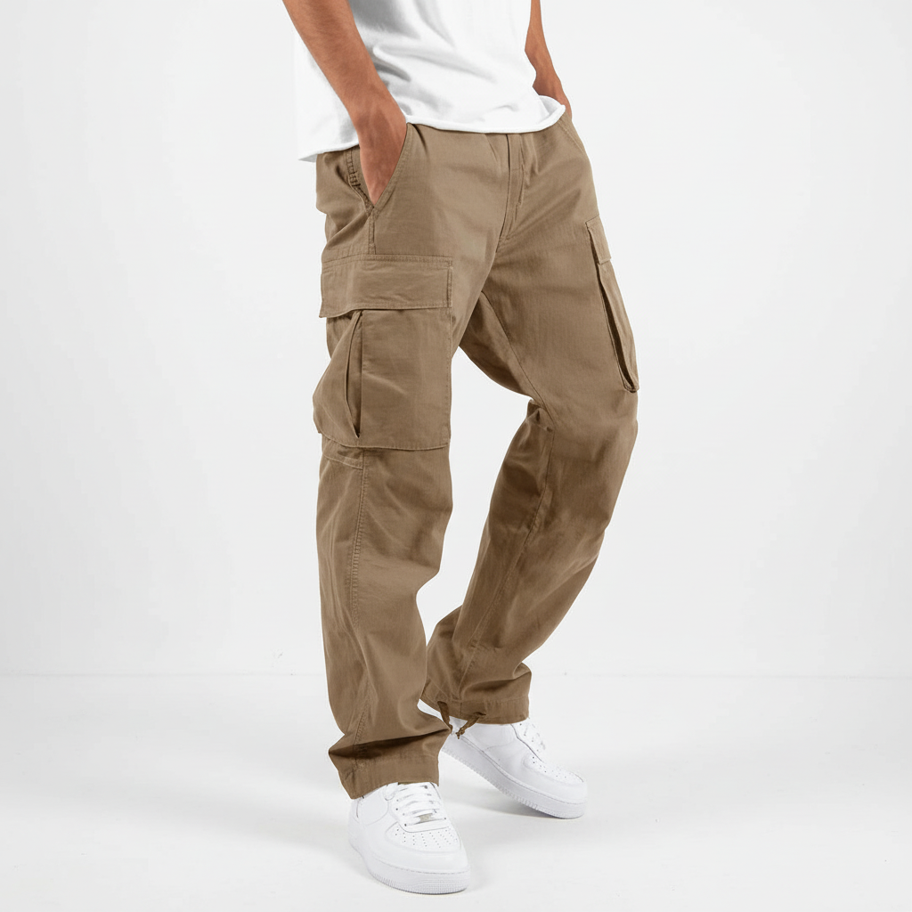 Men's Loose Commuter Cotton Utility Cargo Pants