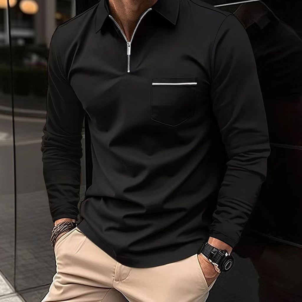 Men's Cooler Weather Long-Sleeved Cotton Blend Polo