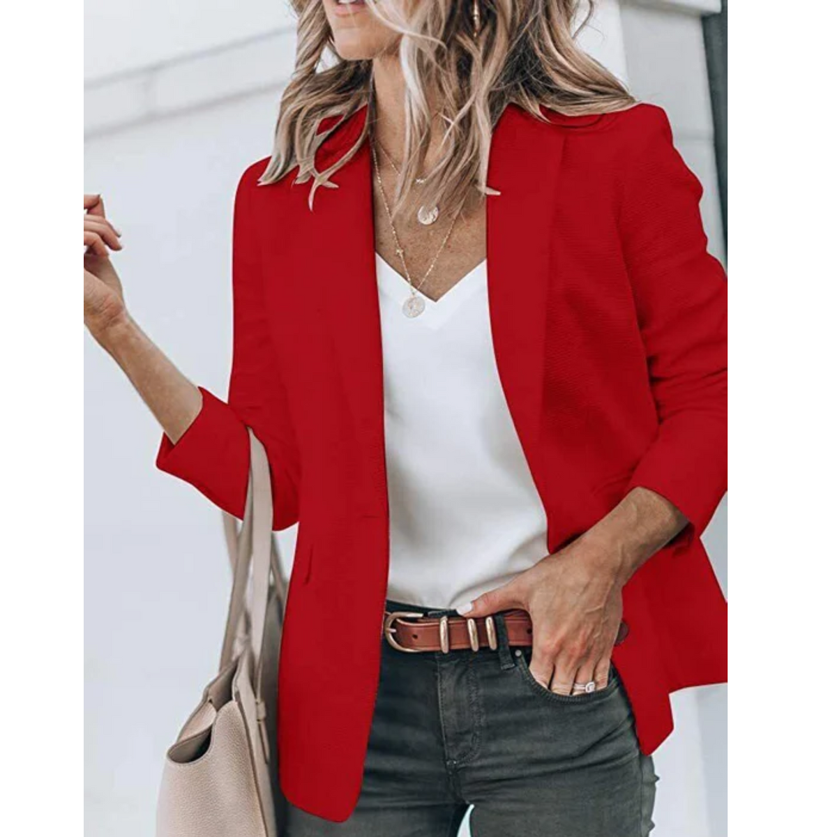 Women's Lightweight Smart Casual Blazer with Open Front