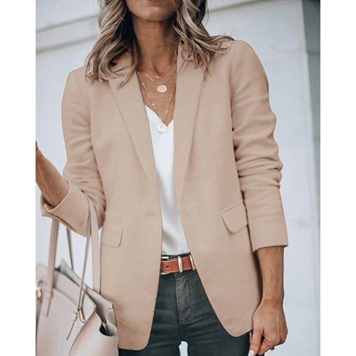 Women's Lightweight Smart Casual Blazer with Open Front