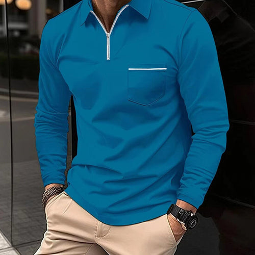 Men's Cooler Weather Long-Sleeved Cotton Blend Polo