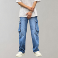 Men's Comfortable Baggy Travel Cargo Jeans