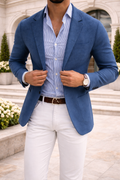 Men's Polished Knit Blazer for Business Lunches