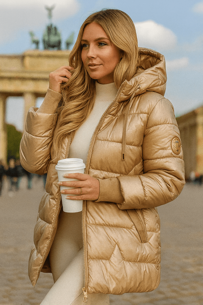 Women's Shaped Warm Winter Coat with Refined Lines