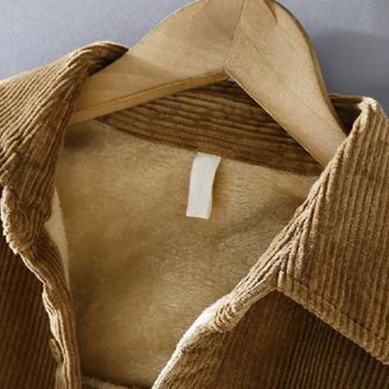 Men's Warm Button-Down Corduroy Overshirt Coat
