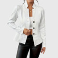 Women's Textured Quilted Blazer with Two-Row Buttons