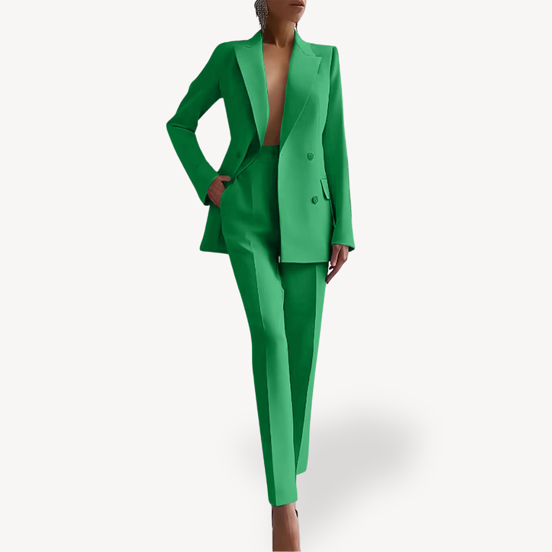 Women's Streamlined Pants Professional Blazer Suit Set