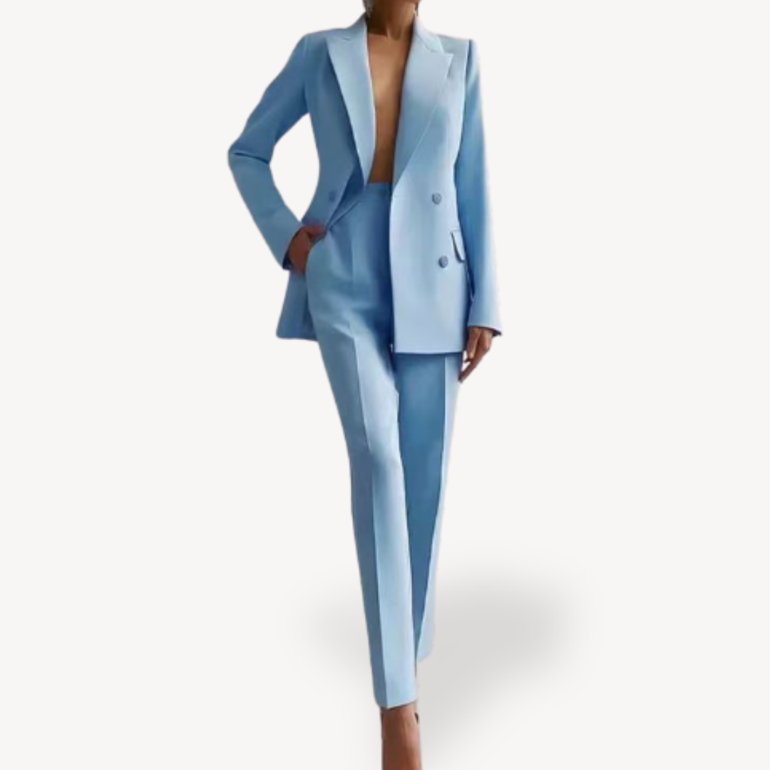 Women's Streamlined Pants Professional Blazer Suit Set