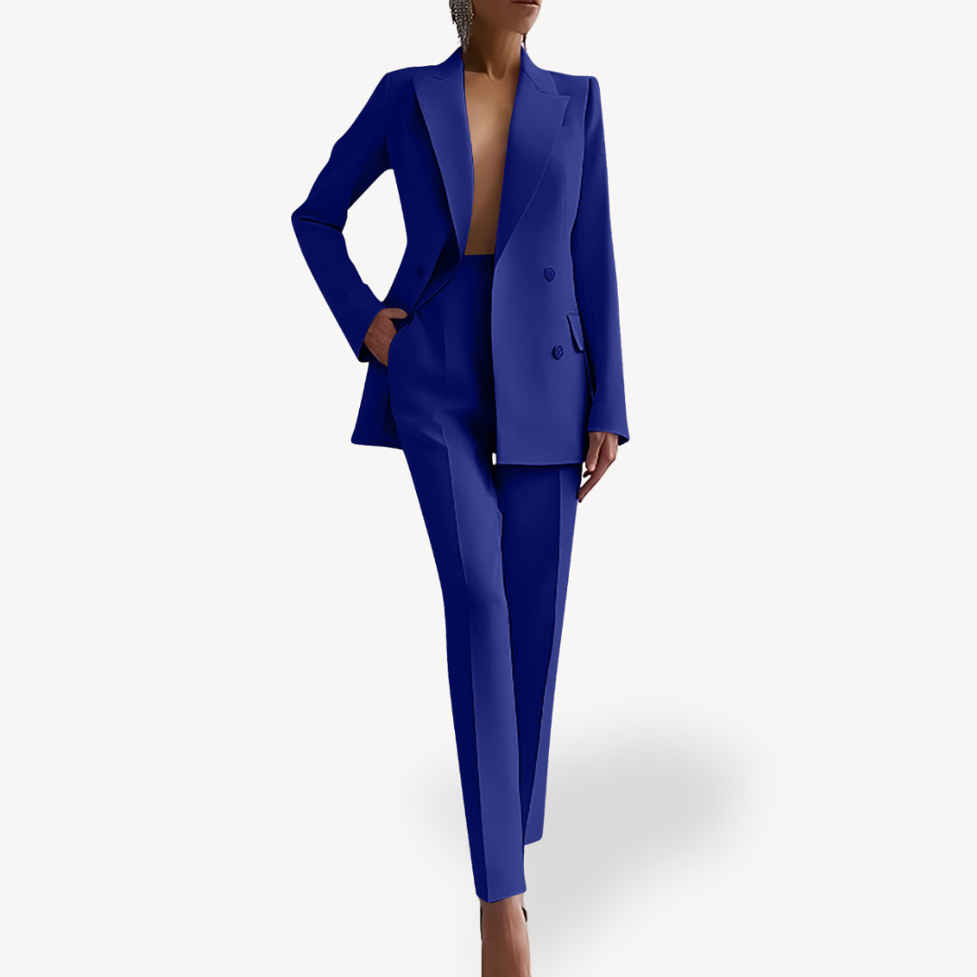 Women's Streamlined Pants Professional Blazer Suit Set