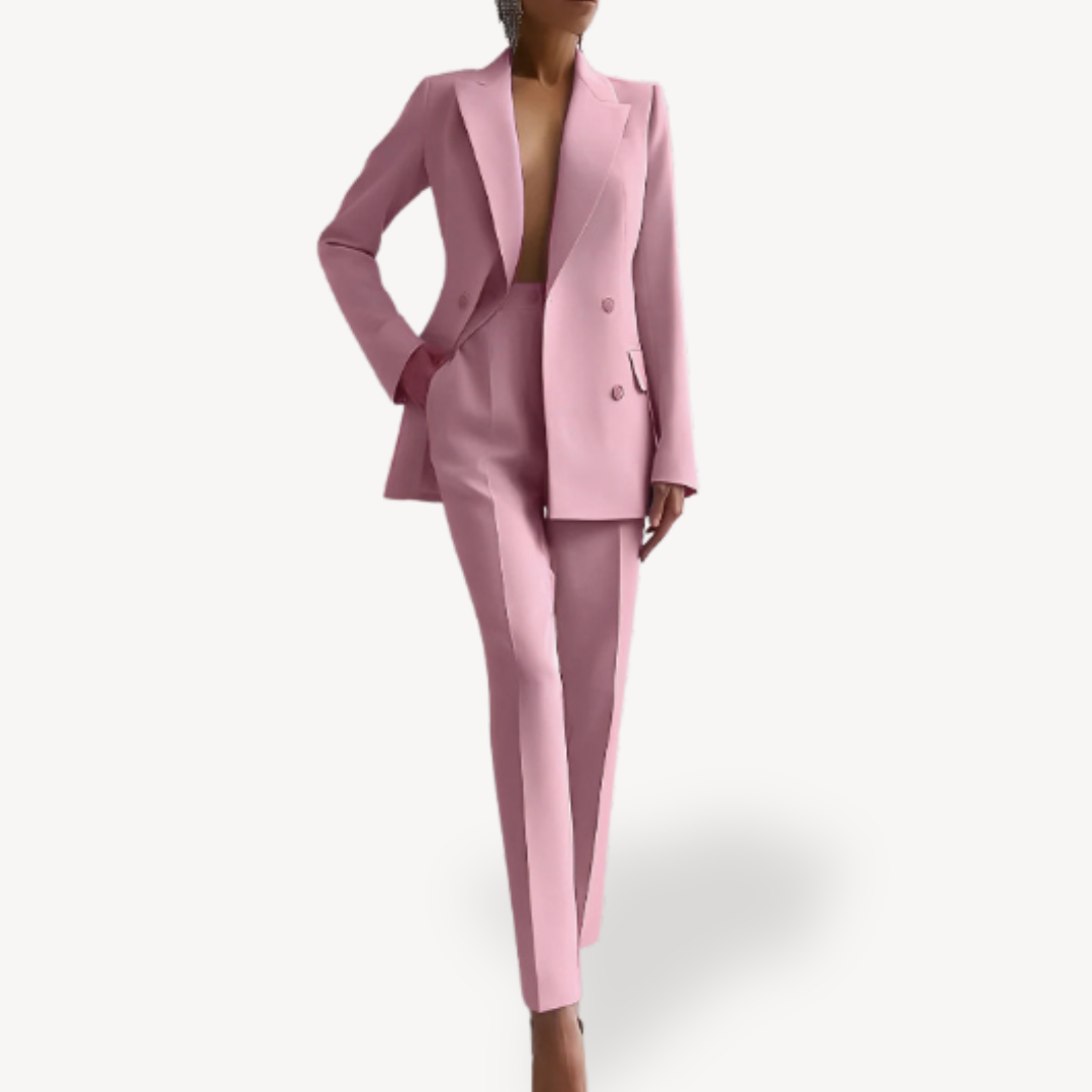 Women's Streamlined Pants Professional Blazer Suit Set