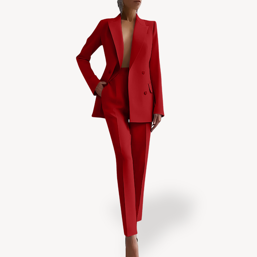 Women's Streamlined Pants Professional Blazer Suit Set