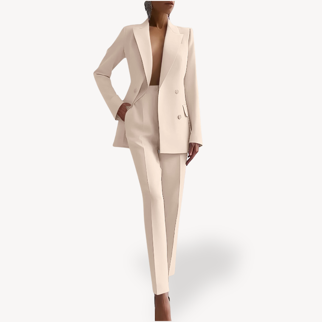 Women's Streamlined Pants Professional Blazer Suit Set