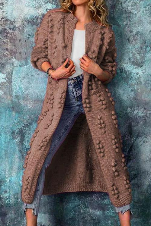 Women's Cotton-Blend Longline Textured Open Cardigan Sweater