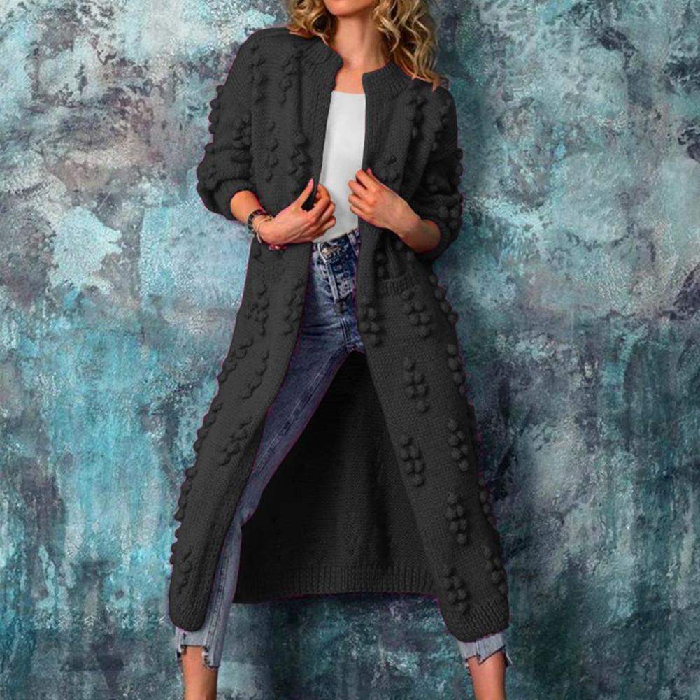 Women's Cotton-Blend Longline Textured Open Cardigan Sweater