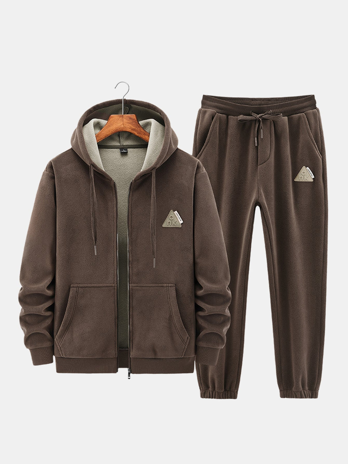 Men's Cozy Full-Zip Hoodie and Jogger Sherpa-Lined Tracksuit