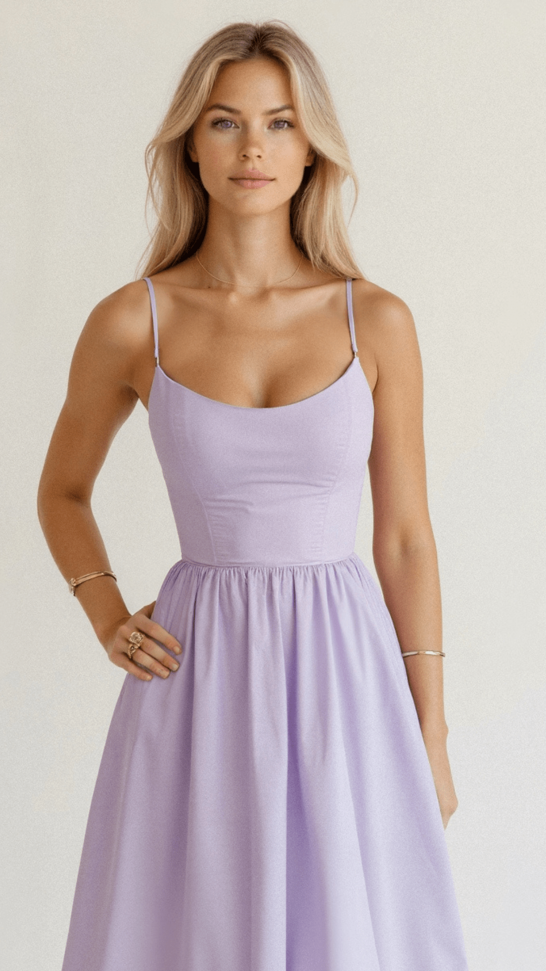 Women's Elegant A-Line Summer Midi Dress with Side Pockets