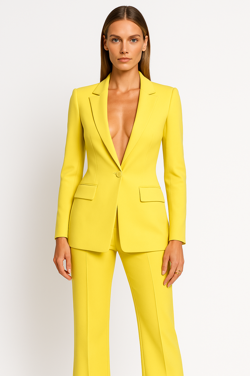 Women's Professional Formal Open Front Blazer Pants Set