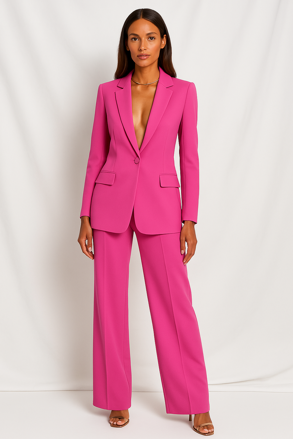 Women's Professional Formal Open Front Blazer Pants Set