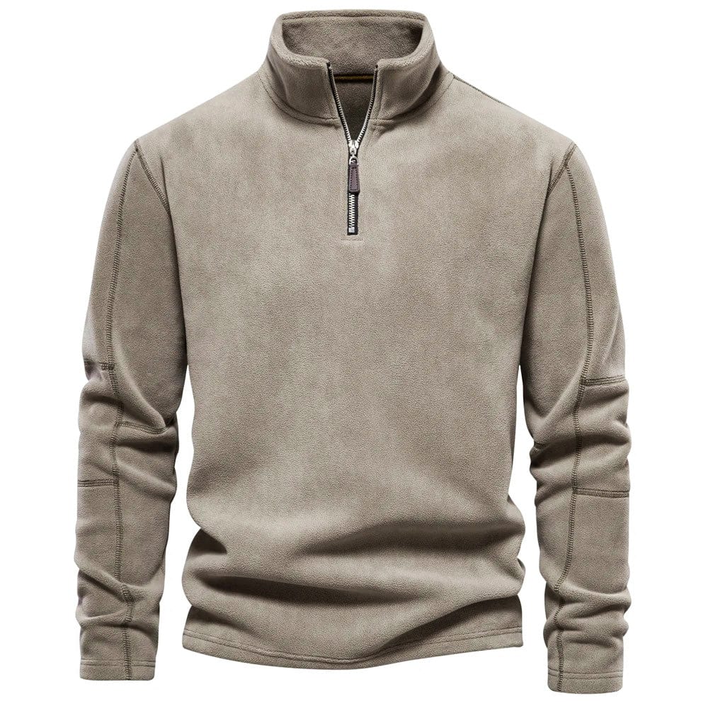 Men's Winter Outdoor Fleece Quarter-Zip Sweatshirt Top