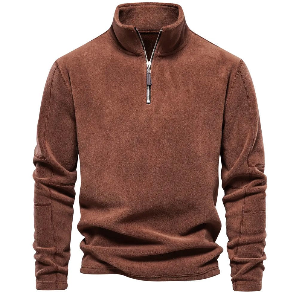 Men's Winter Outdoor Fleece Quarter-Zip Sweatshirt Top