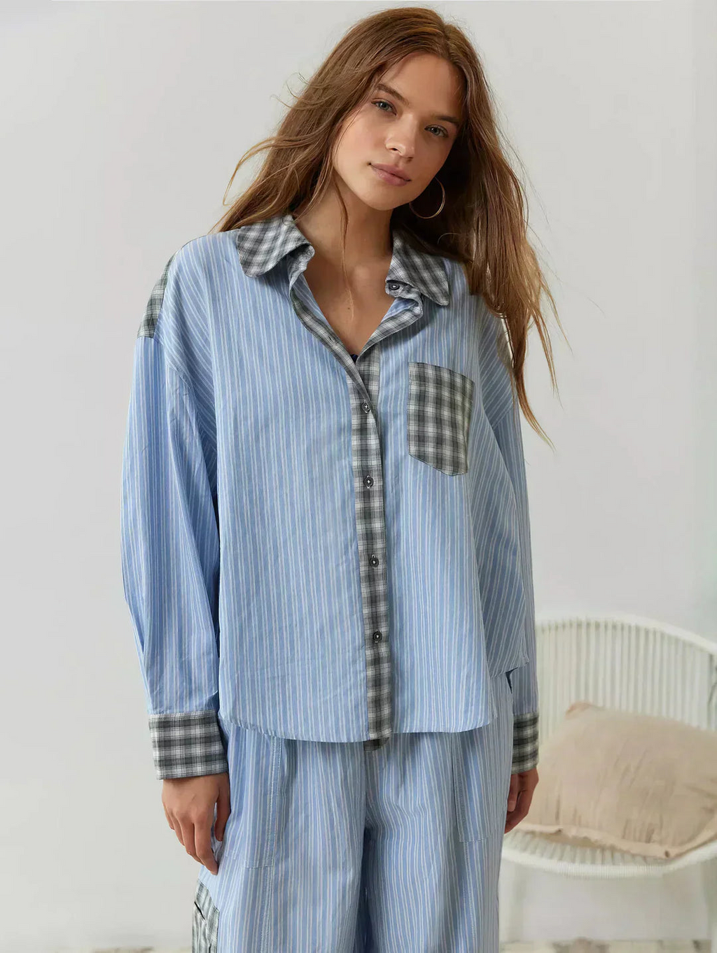 Women's Casual Matching Shirt Pants Two Piece Loungewear Set