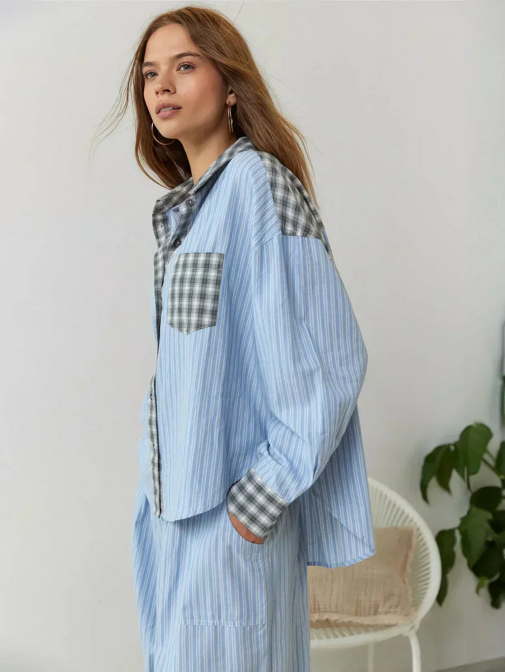 Women's Casual Matching Shirt Pants Two Piece Loungewear Set