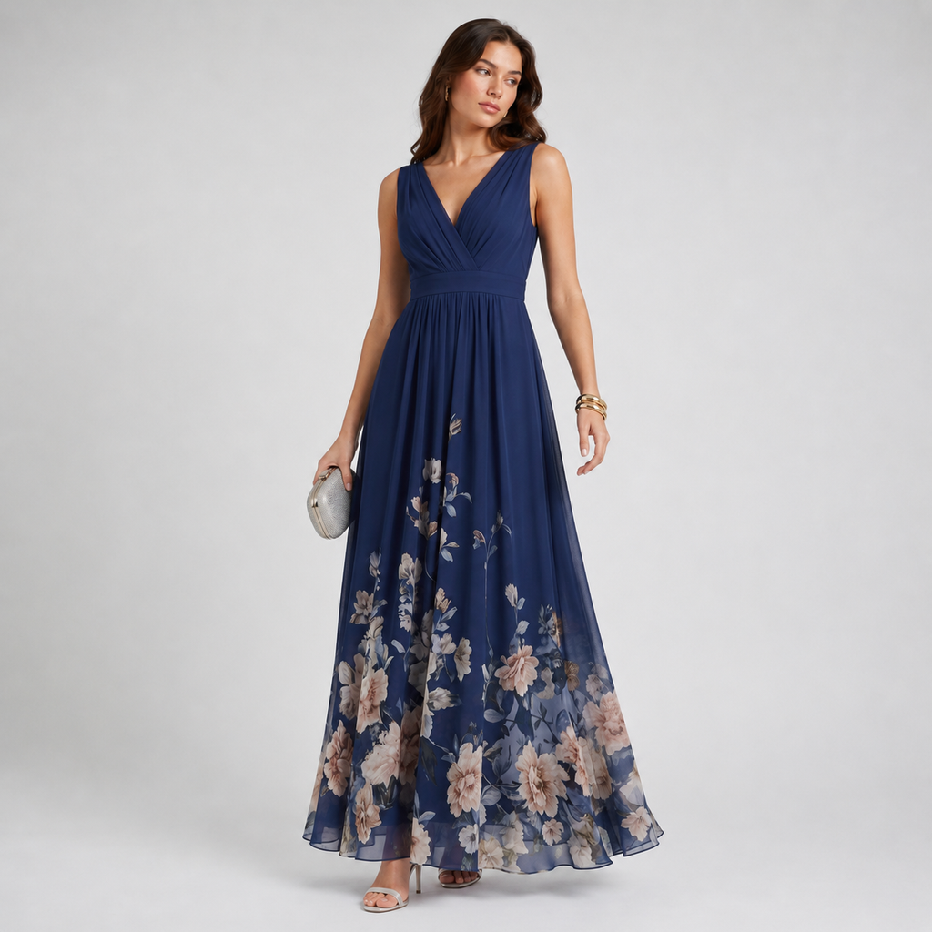 Women's Garden Party Maxi Dress with Floral Detail