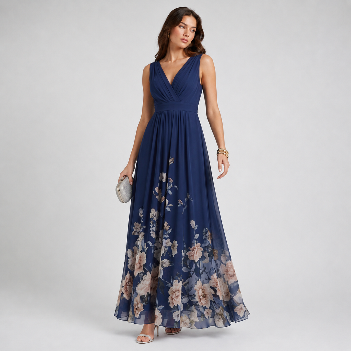 Women's Garden Party Maxi Dress with Floral Detail