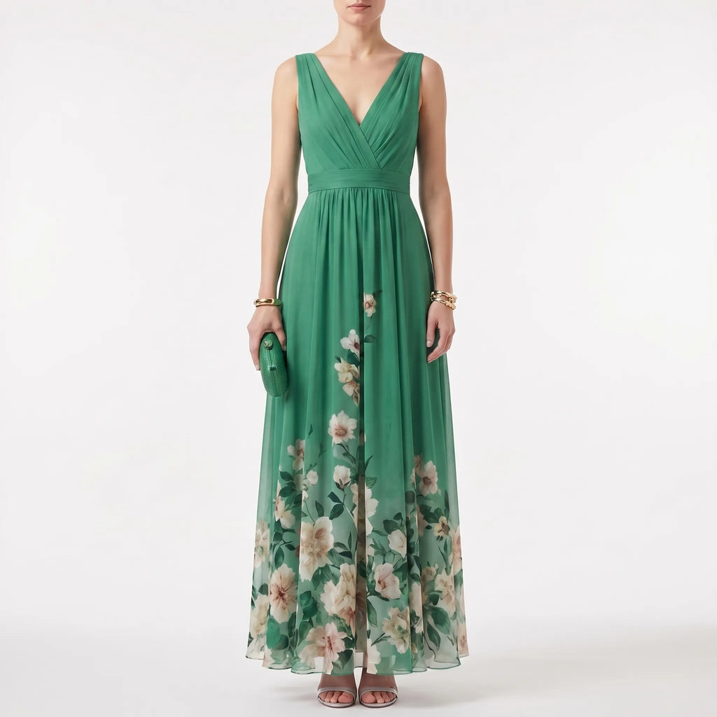 Women's Garden Party Maxi Dress with Floral Detail