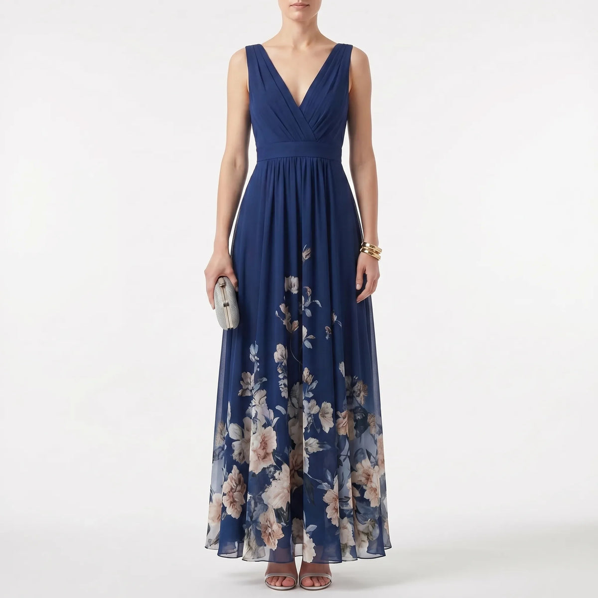 Women's Garden Party Maxi Dress with Floral Detail