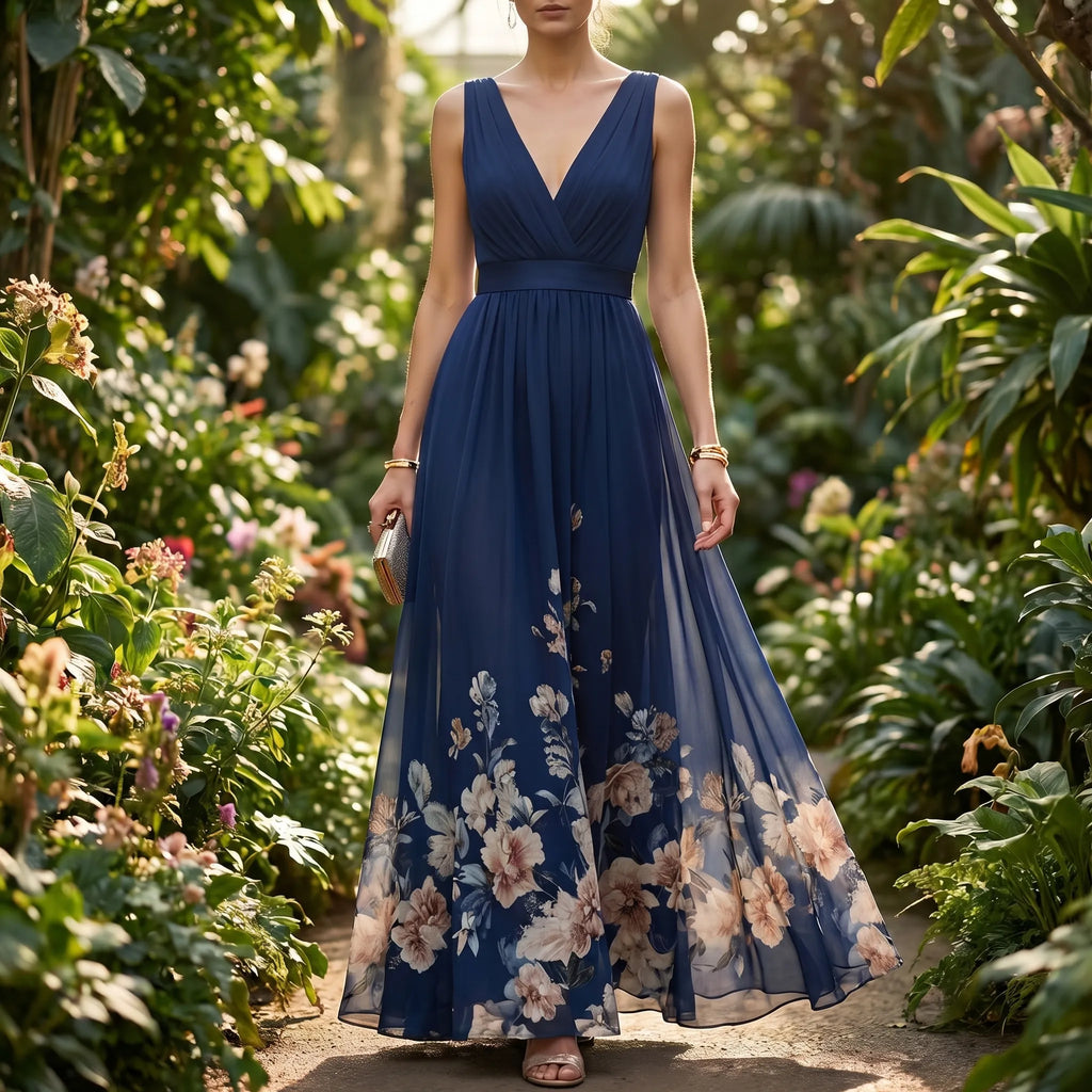 Women's Garden Party Maxi Dress with Floral Detail