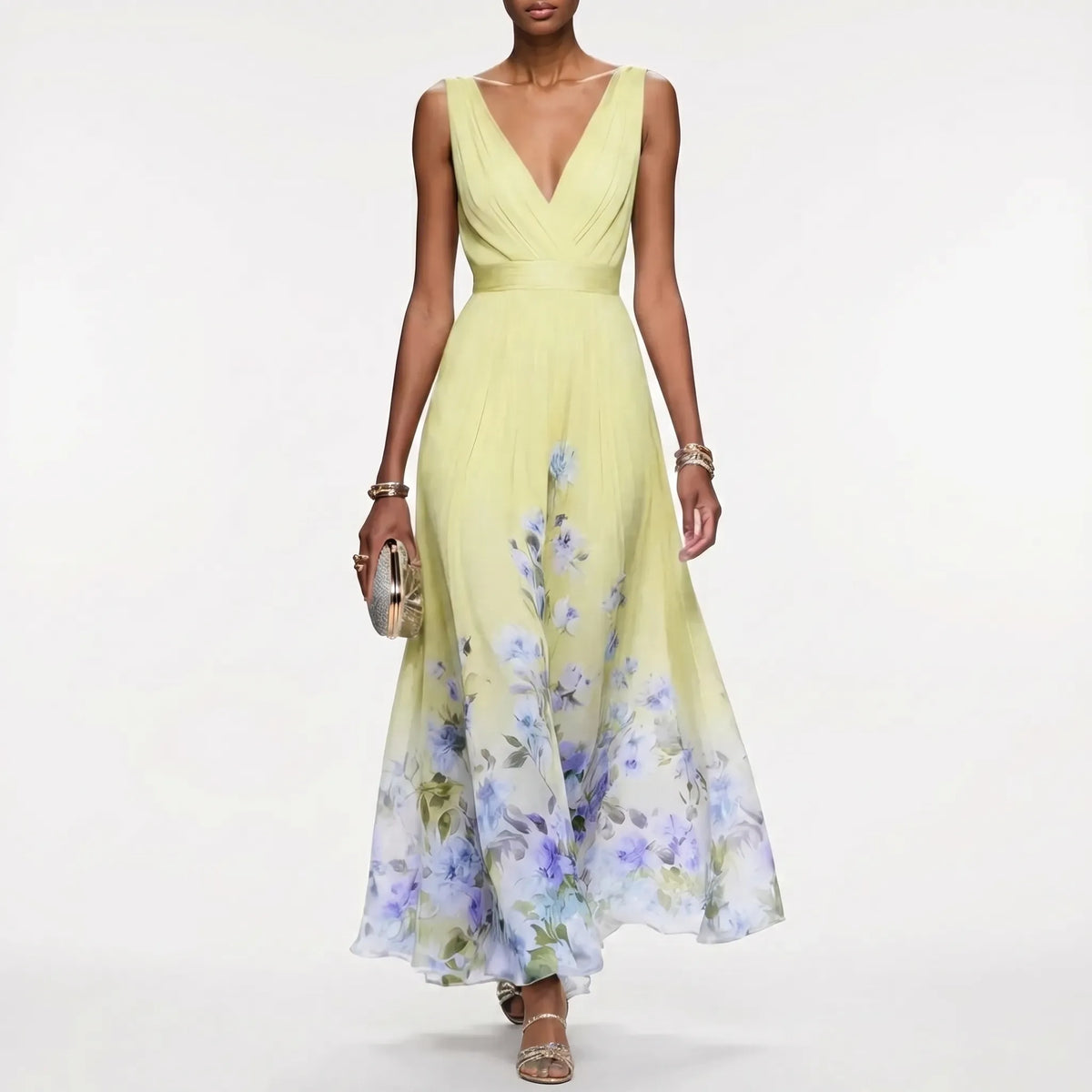 Women's Garden Party Maxi Dress with Floral Detail