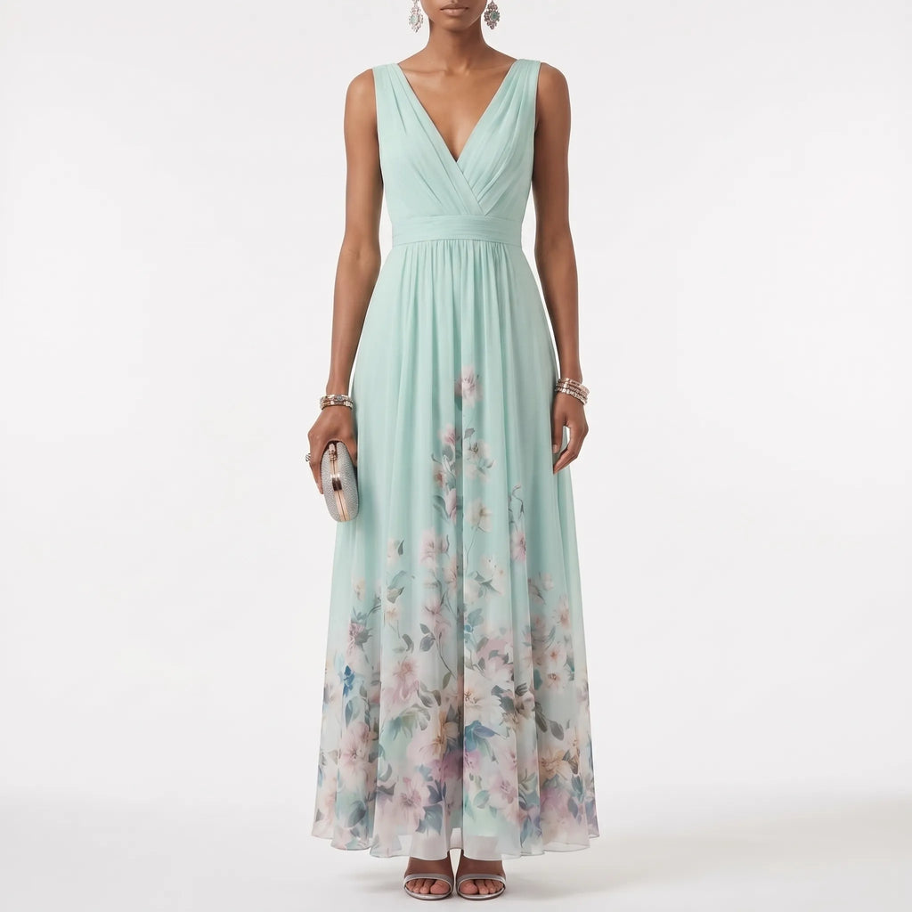 Women's Garden Party Maxi Dress with Floral Detail