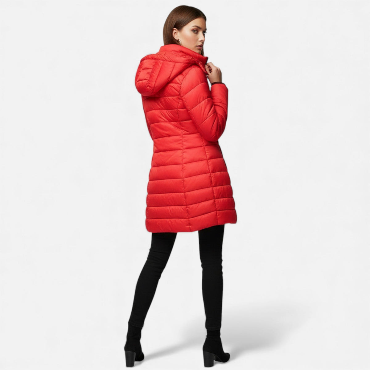 Women's Tailored Quilted Puffer Jacket in Mid Length