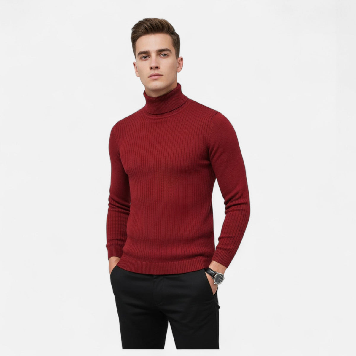 Men's Considered Wool-Blend Lapel Collar Sweater