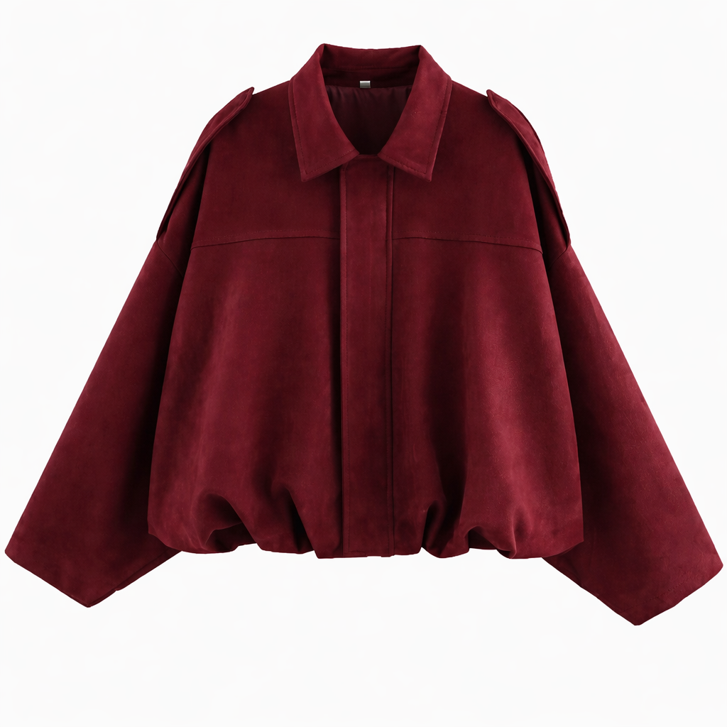 Women's Relaxed Fit Collared Bomber Jacket for Layering