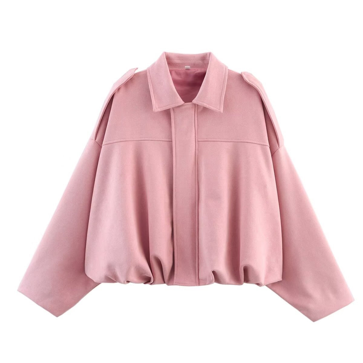 Women's Relaxed Fit Collared Bomber Jacket for Layering