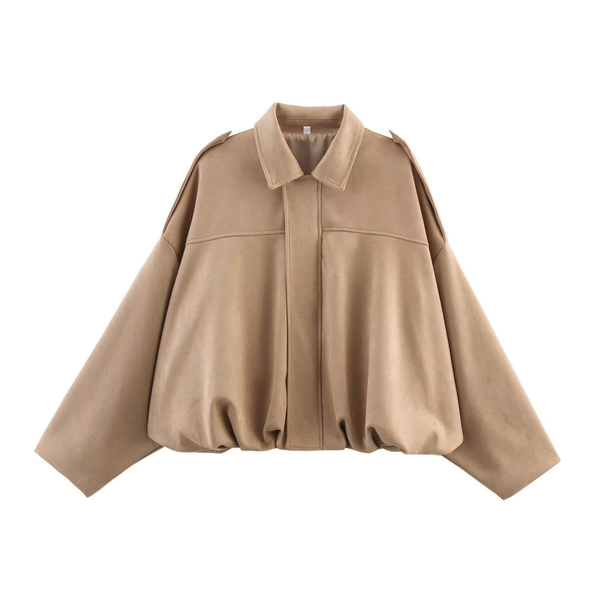Women's Relaxed Fit Collared Bomber Jacket for Layering