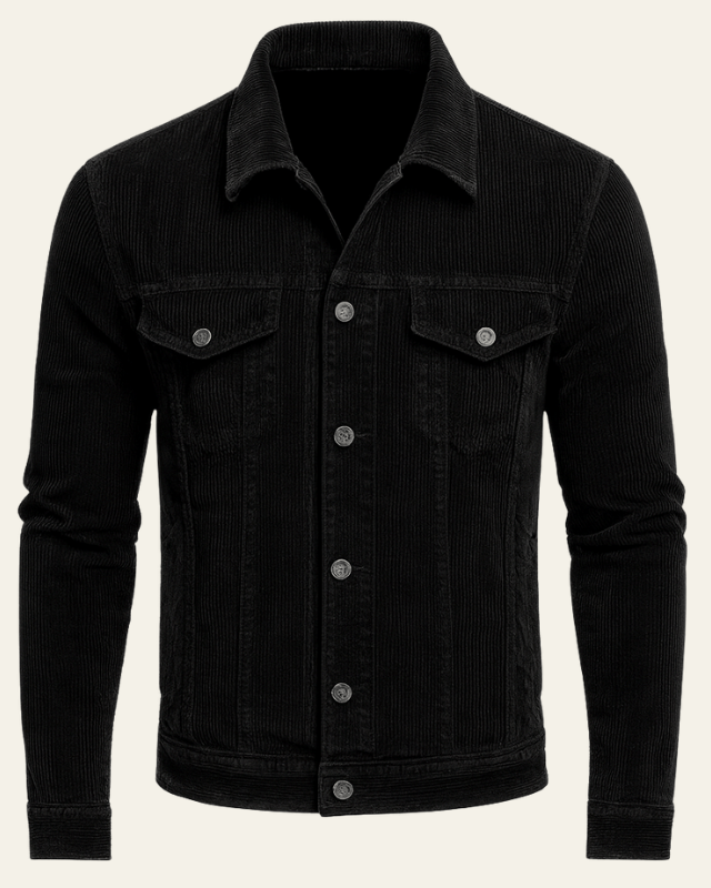 Men's Button-Up Retro Corduroy Trucker Jacket for Fall