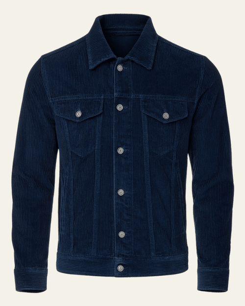 Men's Button-Up Retro Corduroy Trucker Jacket for Fall