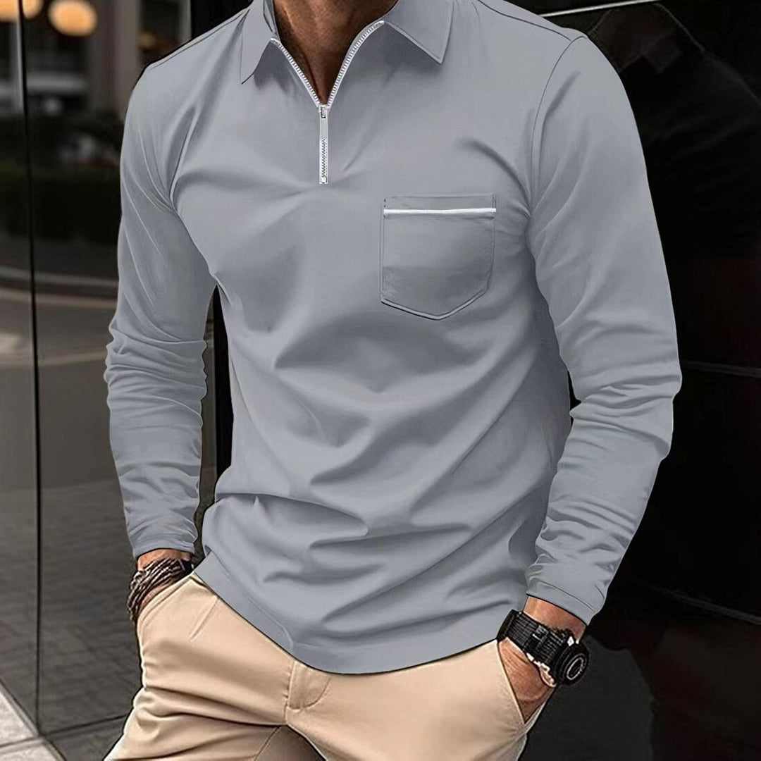 Men's Cooler Weather Long-Sleeved Cotton Blend Polo