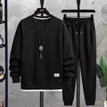 Men's Matching Drawstring Jogger Crewneck Tracksuit