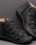 Women's Polished Leather Boots with Underfoot Support