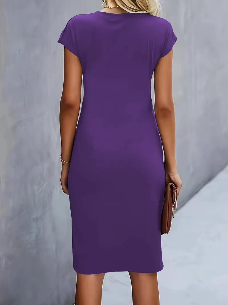 Women's Polished Fitted Occasion Midi Dress