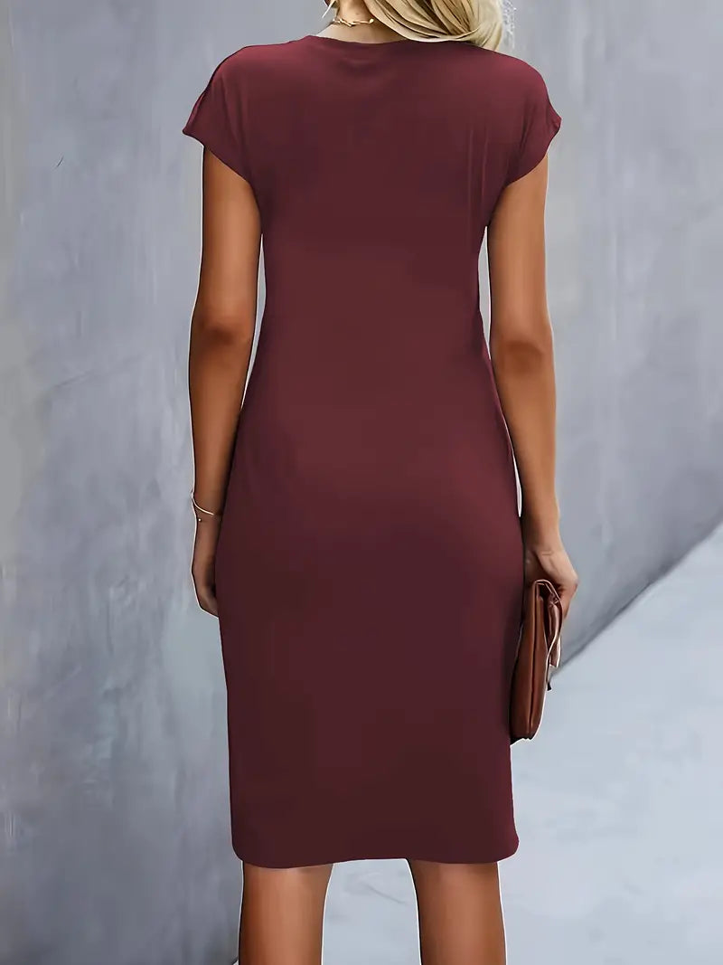 Women's Polished Fitted Occasion Midi Dress